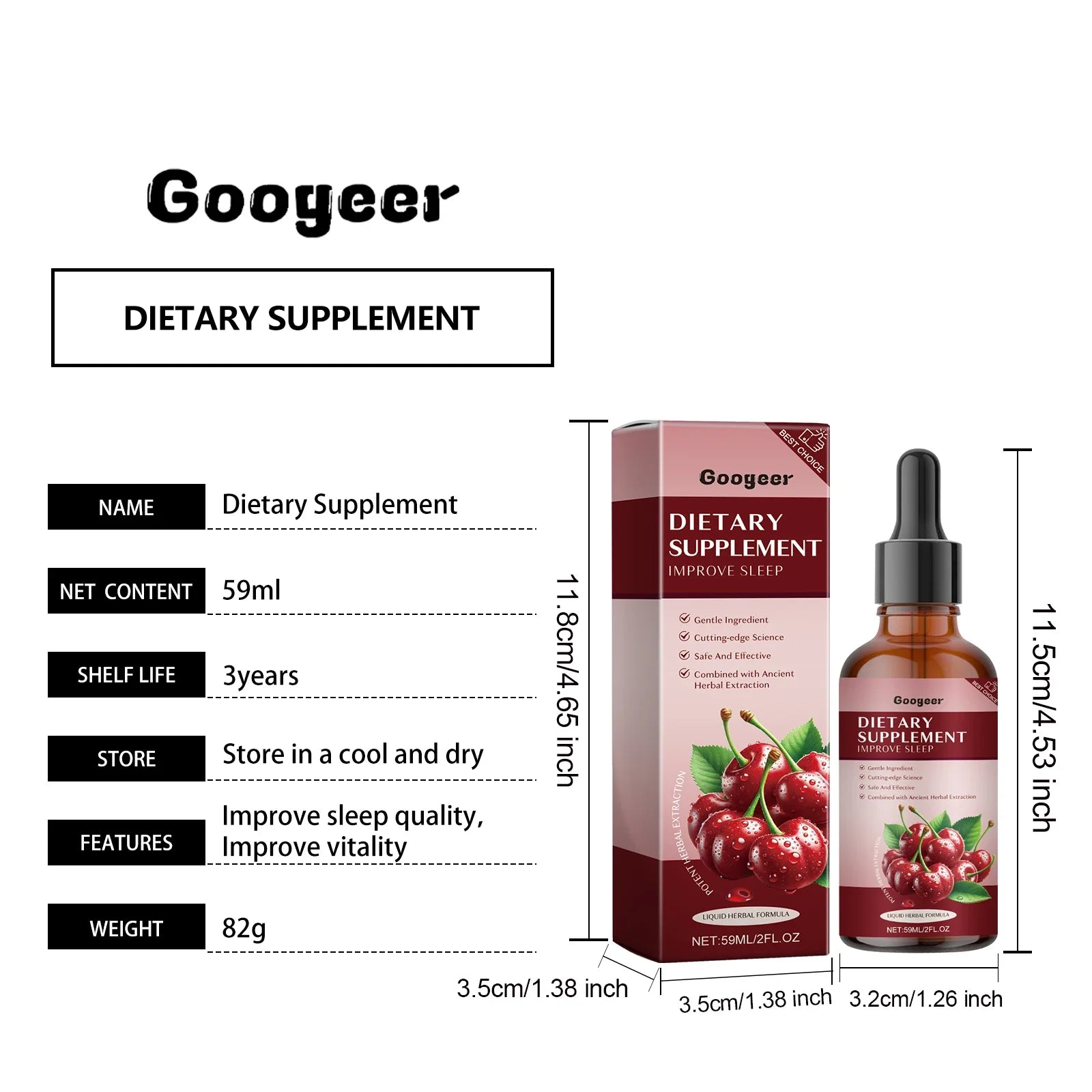 59ml Googeer Energy Supplement Oral Solution Treat Disease Improve Physical Function Stay Active Physical Dietary Supplement