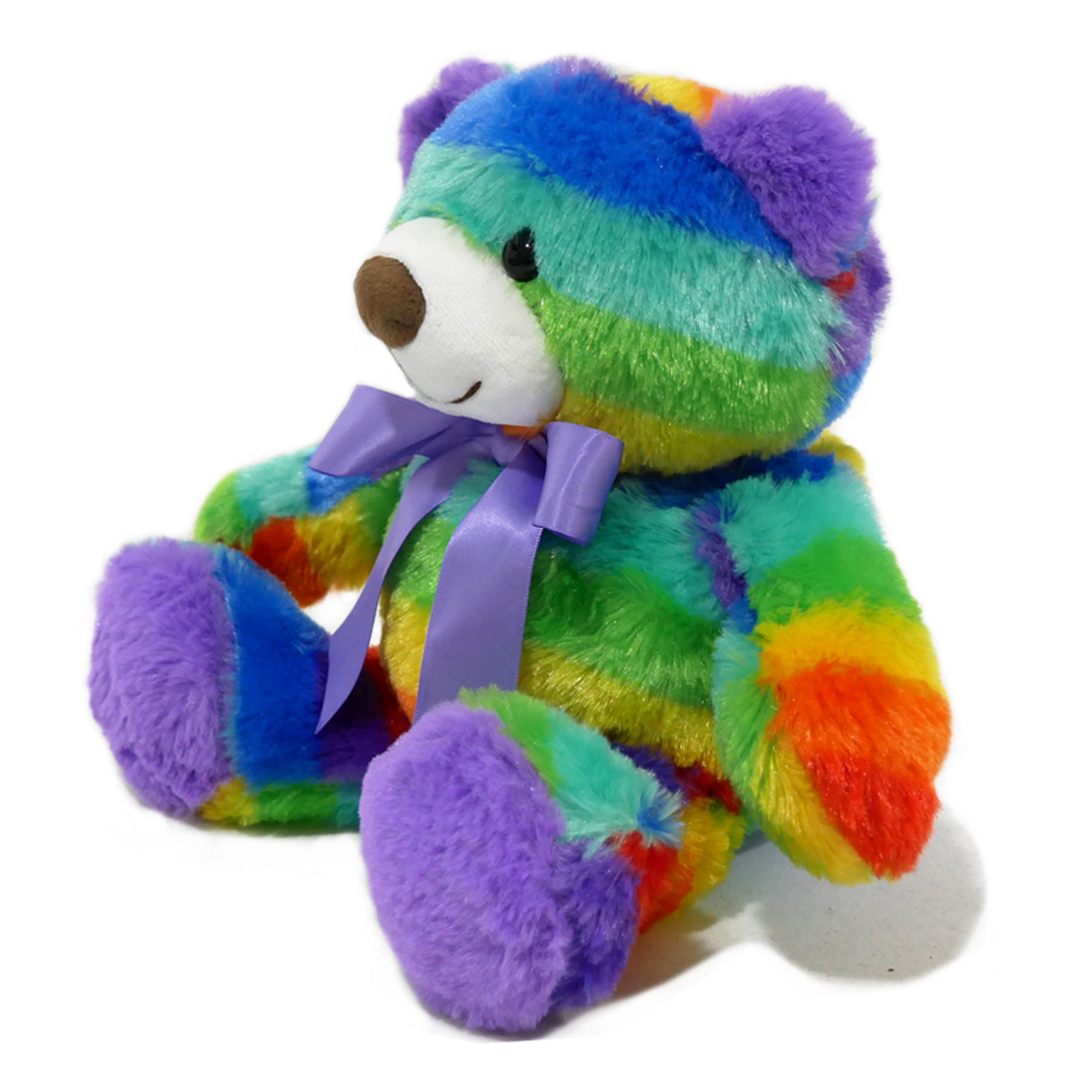 Rainbow Teddy Bear Plush Stuffed Animal Cuddly Soft 12 inch