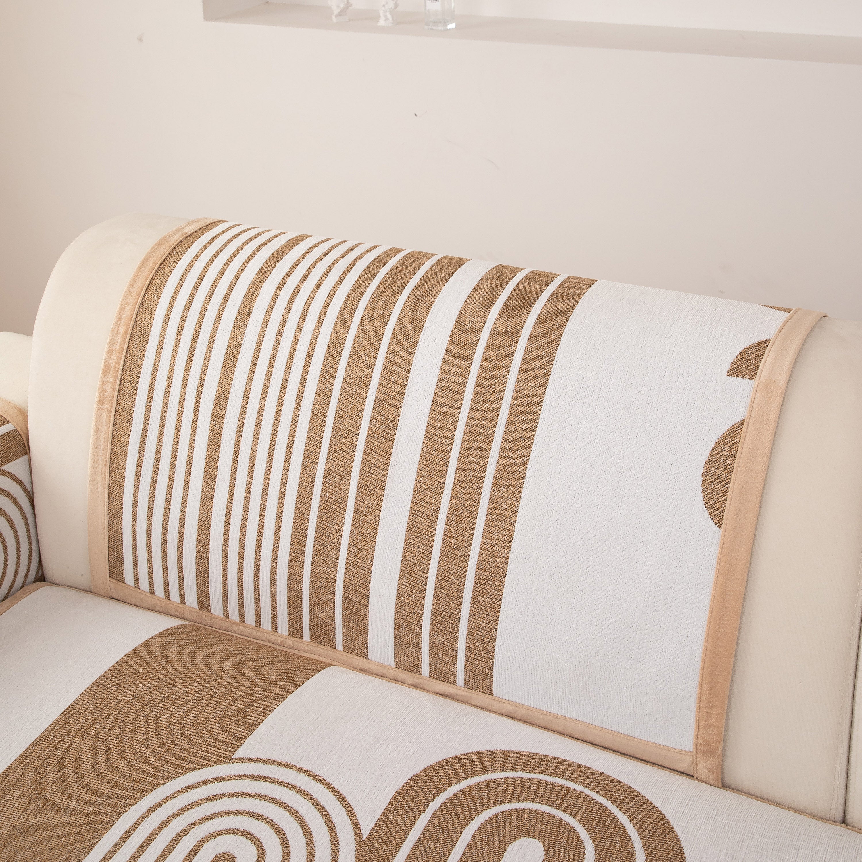 Modern Geometric Sofa Cover - Thick Woven, Pet Friendly, Stylish Couch Protector