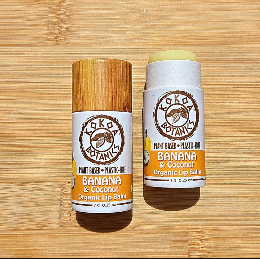 Banana and Coconut - Natural Lip Balm - Vegan - Plastic-Free  .25 oz