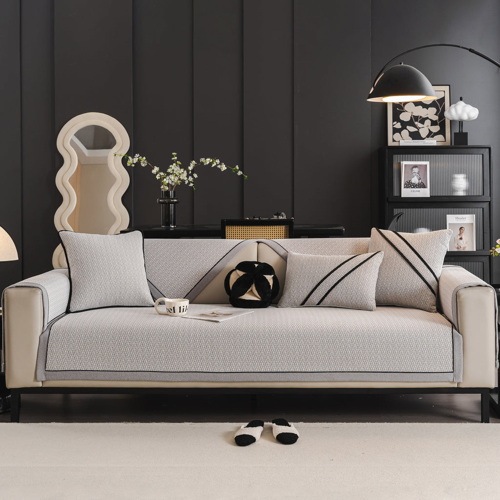 Herringbone Couch Protector for Pets, Non-Slip Washable Sectional Couch Covers