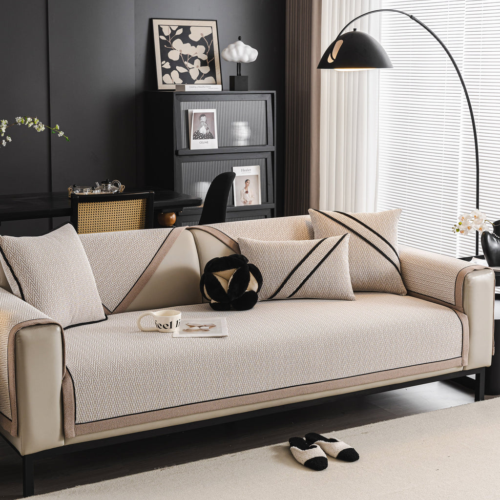 Herringbone Couch Protector for Pets, Non-Slip Washable Sectional Couch Covers