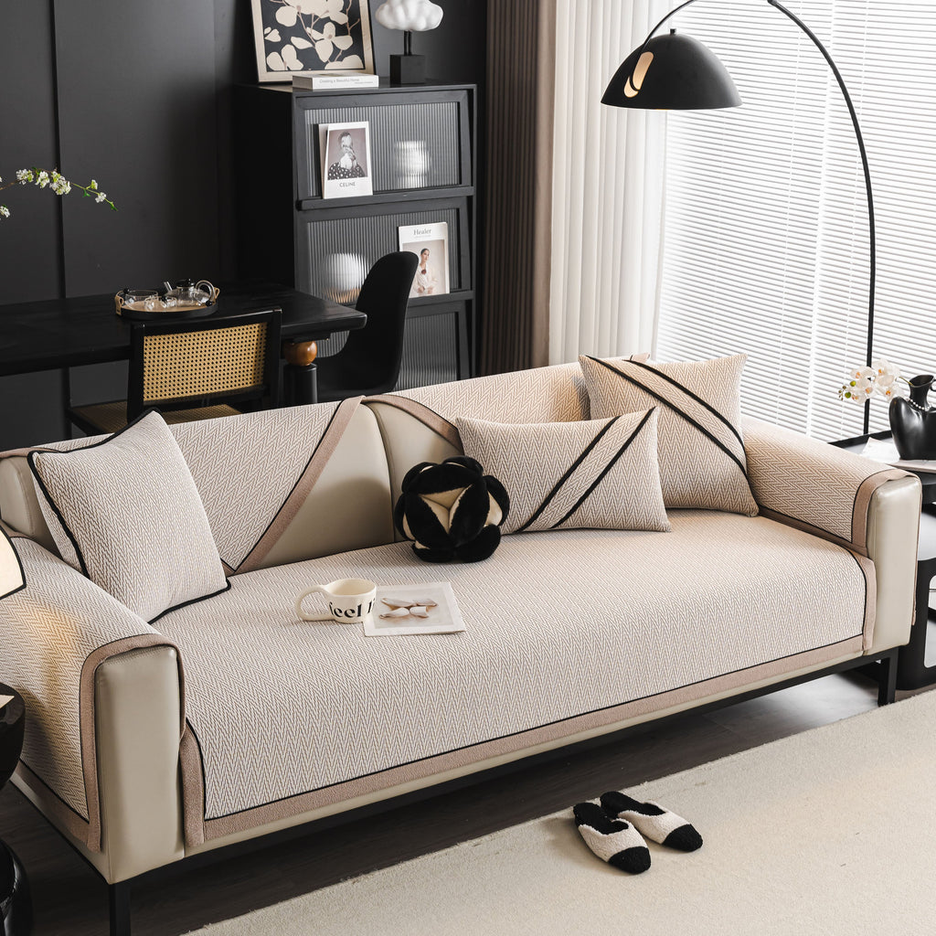 Herringbone Couch Protector for Pets, Non-Slip Washable Sectional Couch Covers