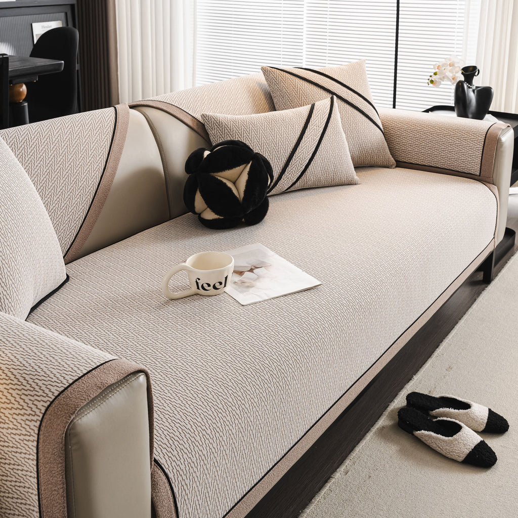 Herringbone Couch Protector for Pets, Non-Slip Washable Sectional Couch Covers