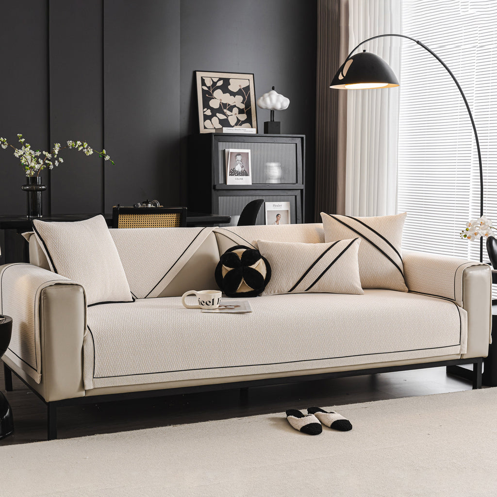 Herringbone Couch Protector for Pets, Non-Slip Washable Sectional Couch Covers