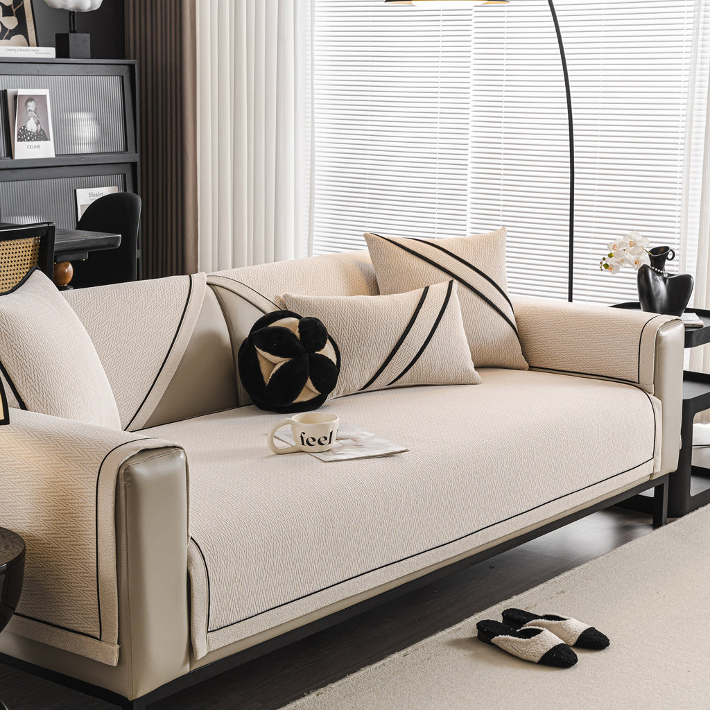 Herringbone Couch Protector for Pets, Non-Slip Washable Sectional Couch Covers