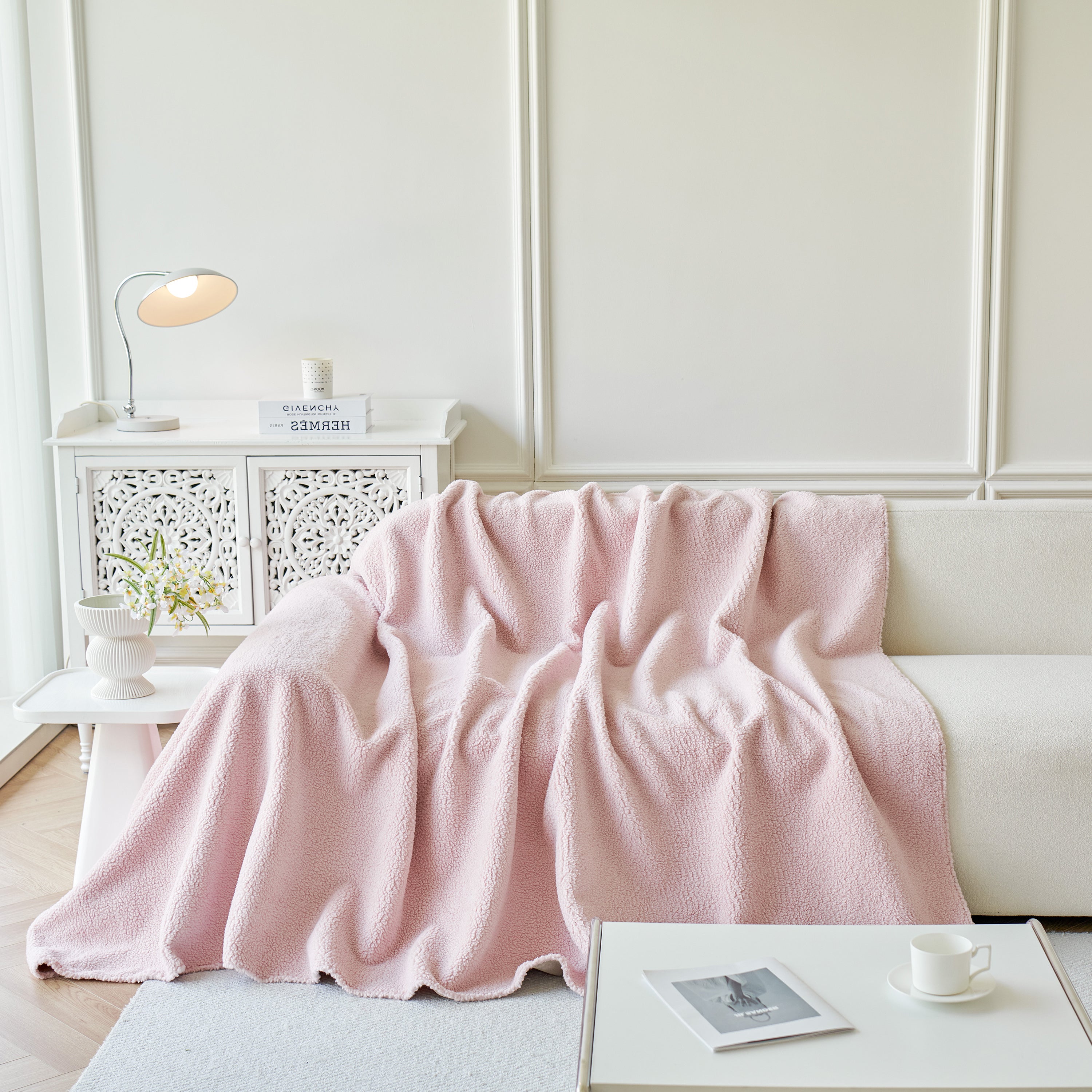 Thick Sherpa Fleece Sofa Protector Cover Stylish Durable Slipcovers for Couches and Chairs