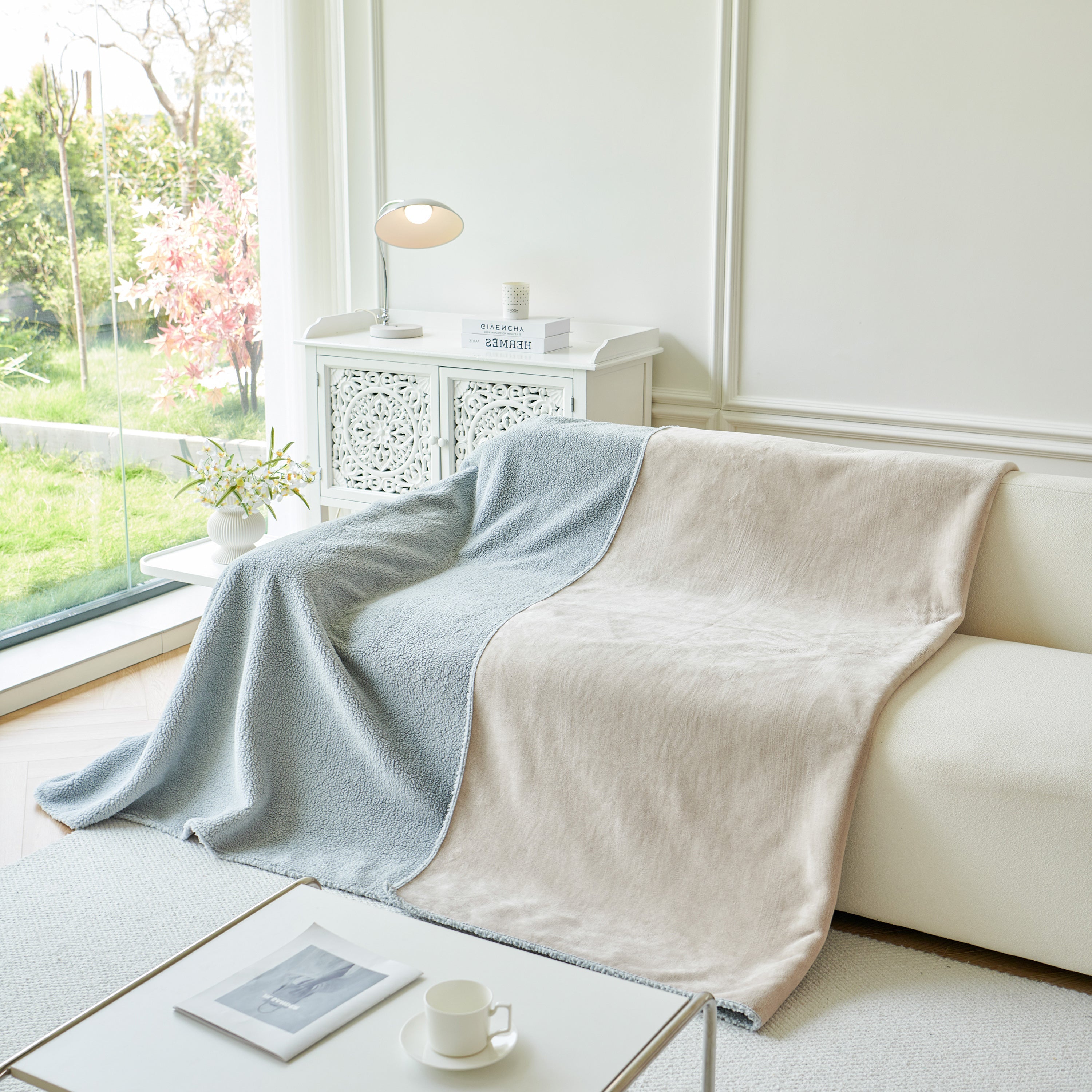 Thick Sherpa Fleece Sofa Protector Cover Stylish Durable Slipcovers for Couches and Chairs