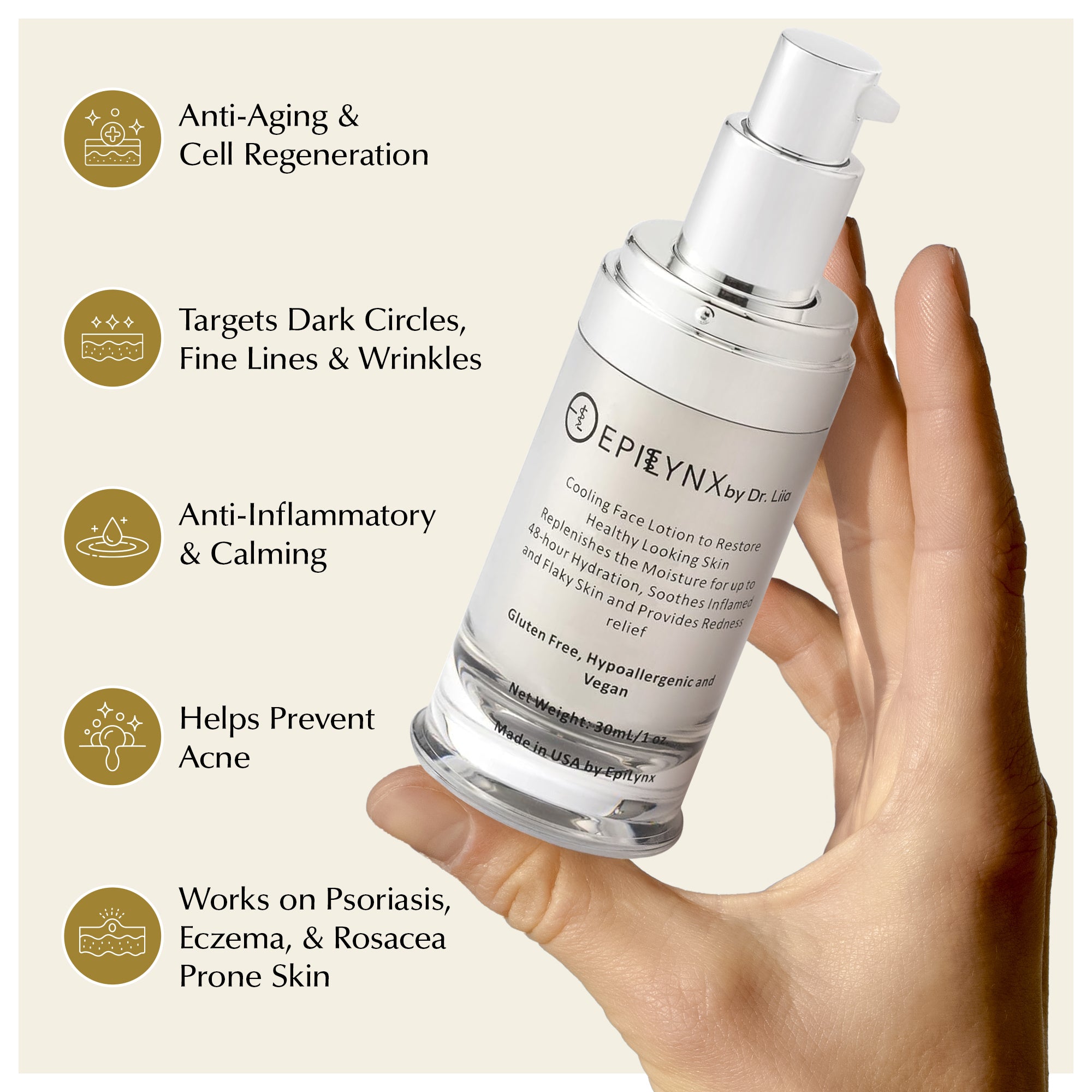 Face Moisturizer for Sensitive and Dry Skin - Lightweight