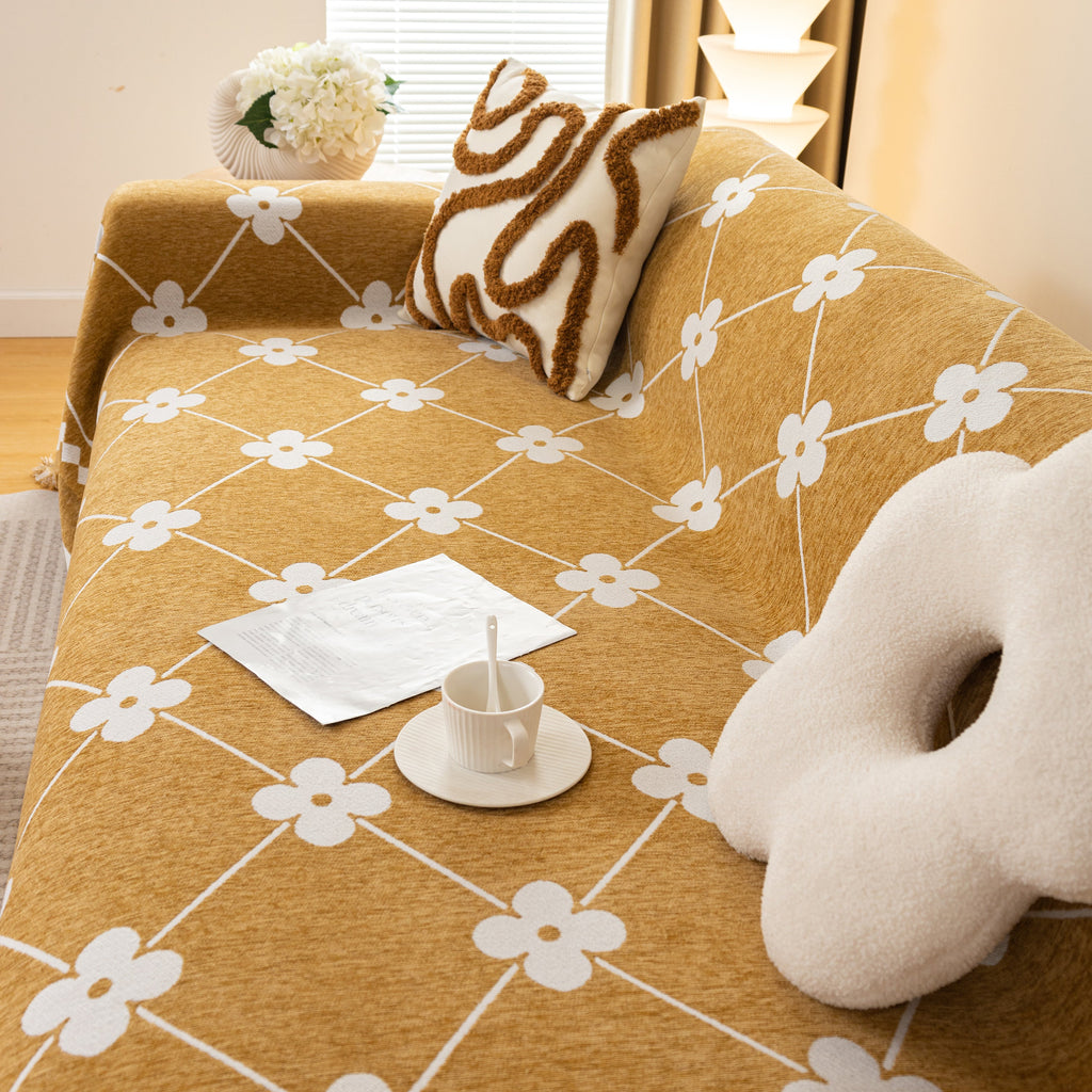 Comfy Four-Leaf Clover Hope Faith Love Luck Blanket for Couch, Chenille Scratch Proof Sofa Blanket Covers