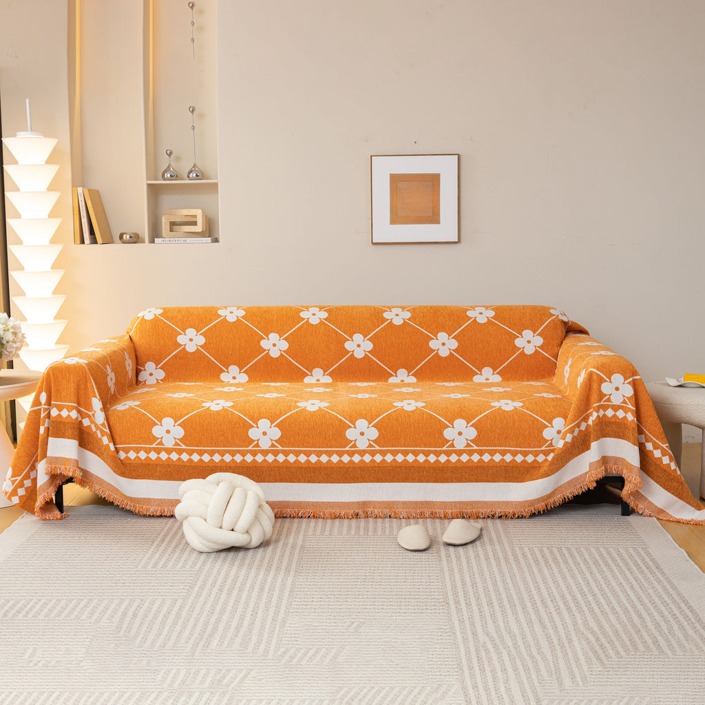 Comfy Four-Leaf Clover Hope Faith Love Luck Blanket for Couch, Chenille Scratch Proof Sofa Blanket Covers