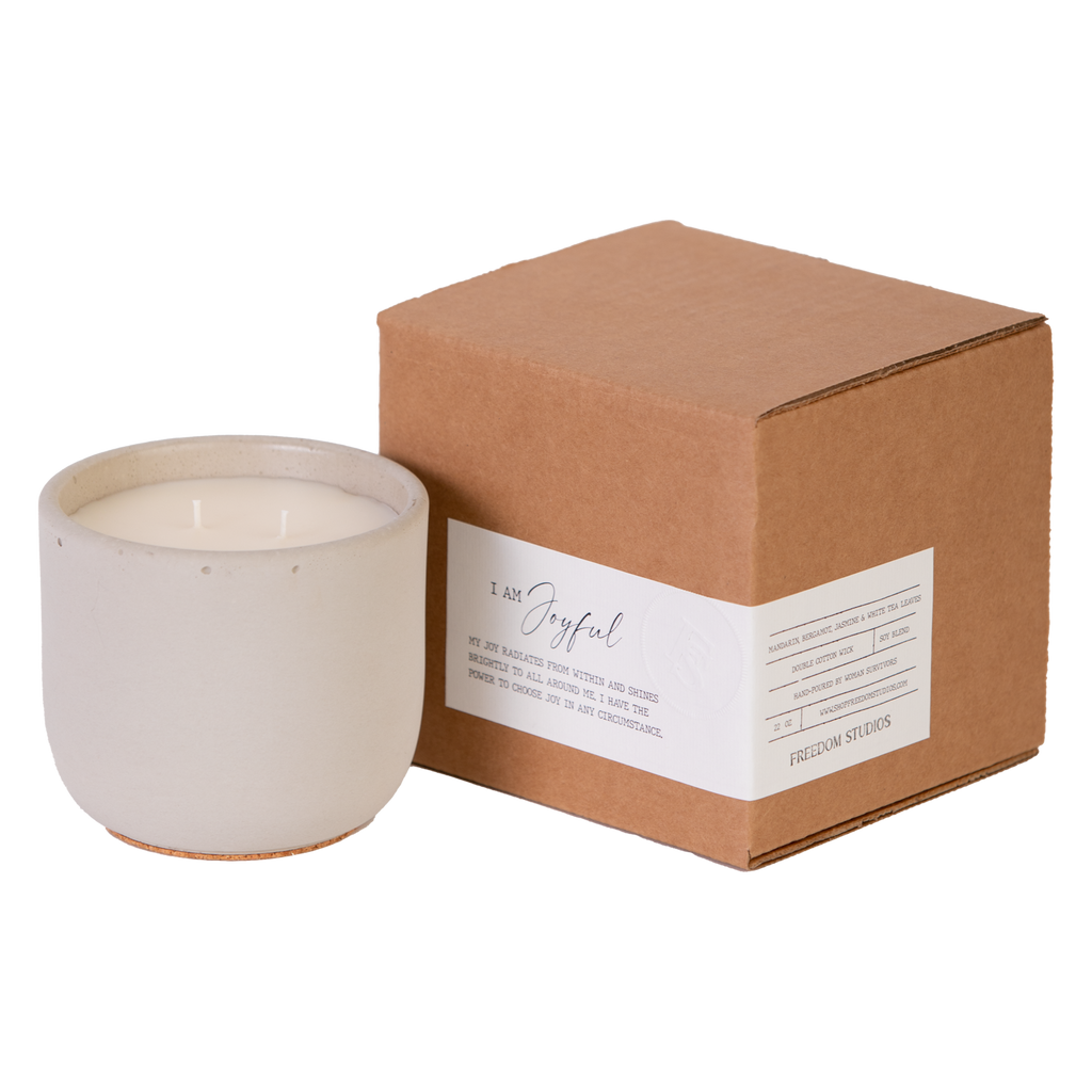 I AM Joyful 22 oz Concrete Candle