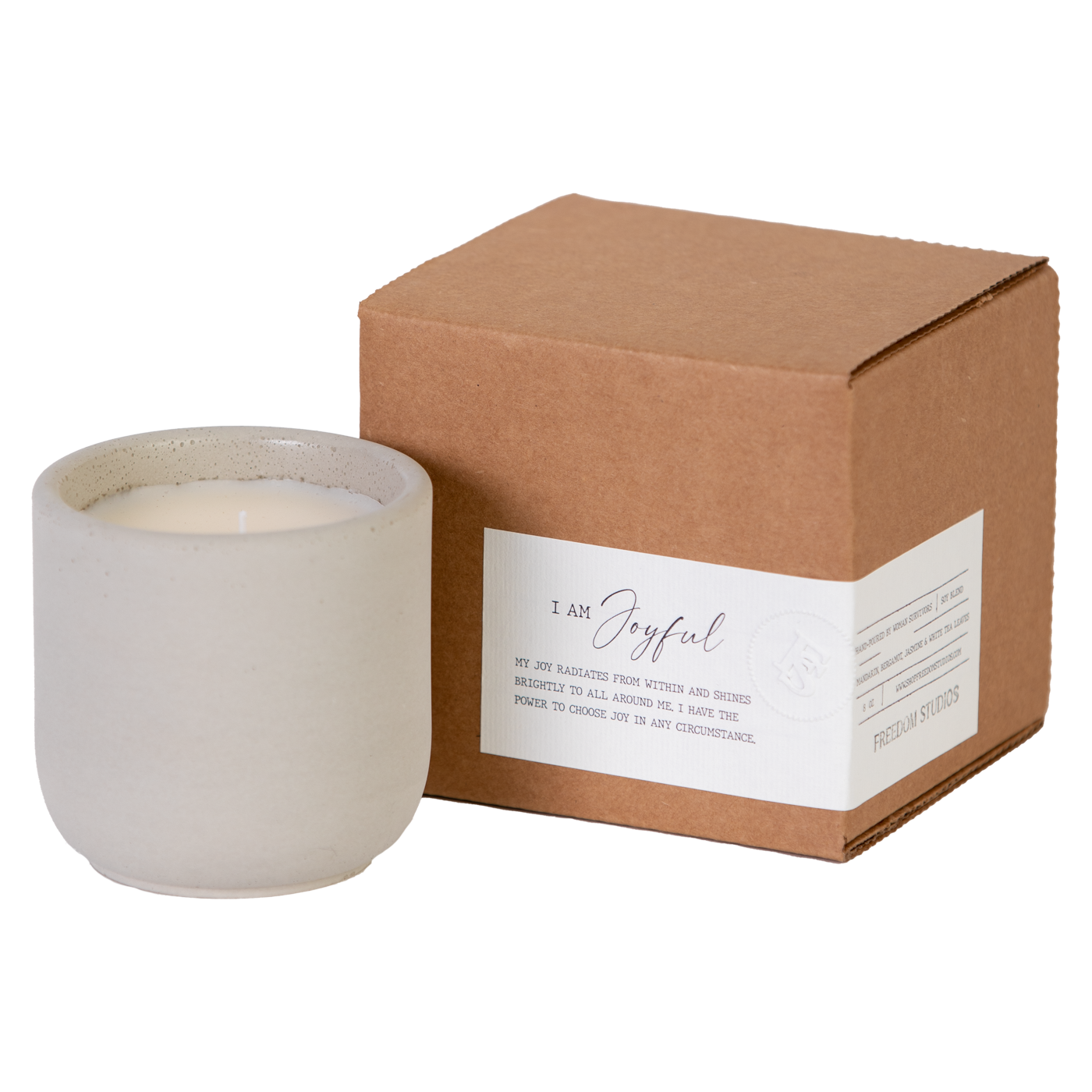 I AM Joyful 8 oz Concrete Candle
