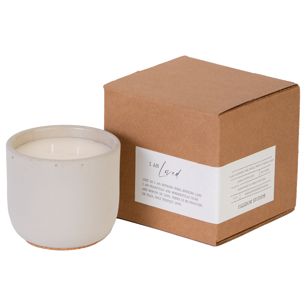 I AM Loved 22 oz Concrete Candle