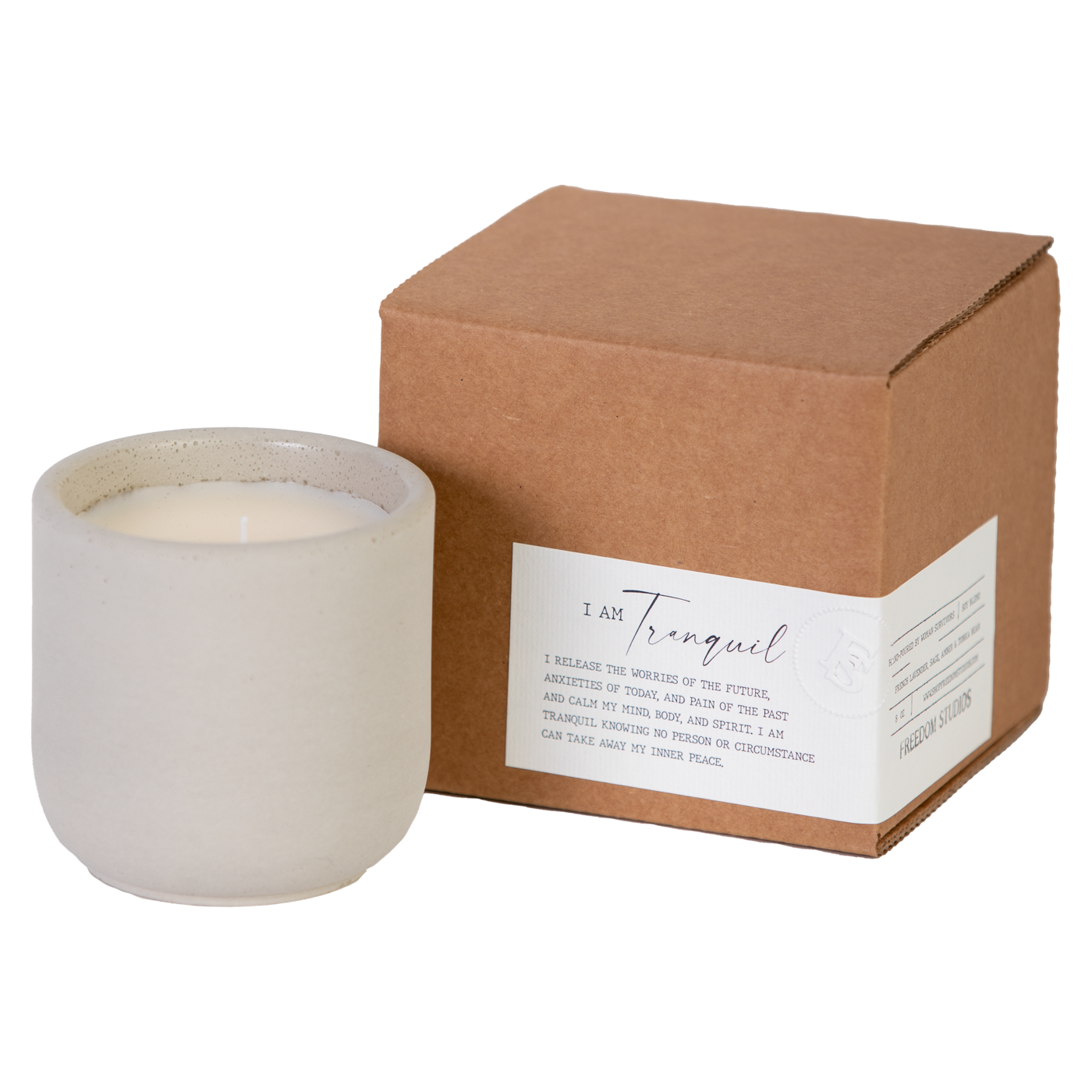 I AM Tranquil 8 oz Concrete Candle