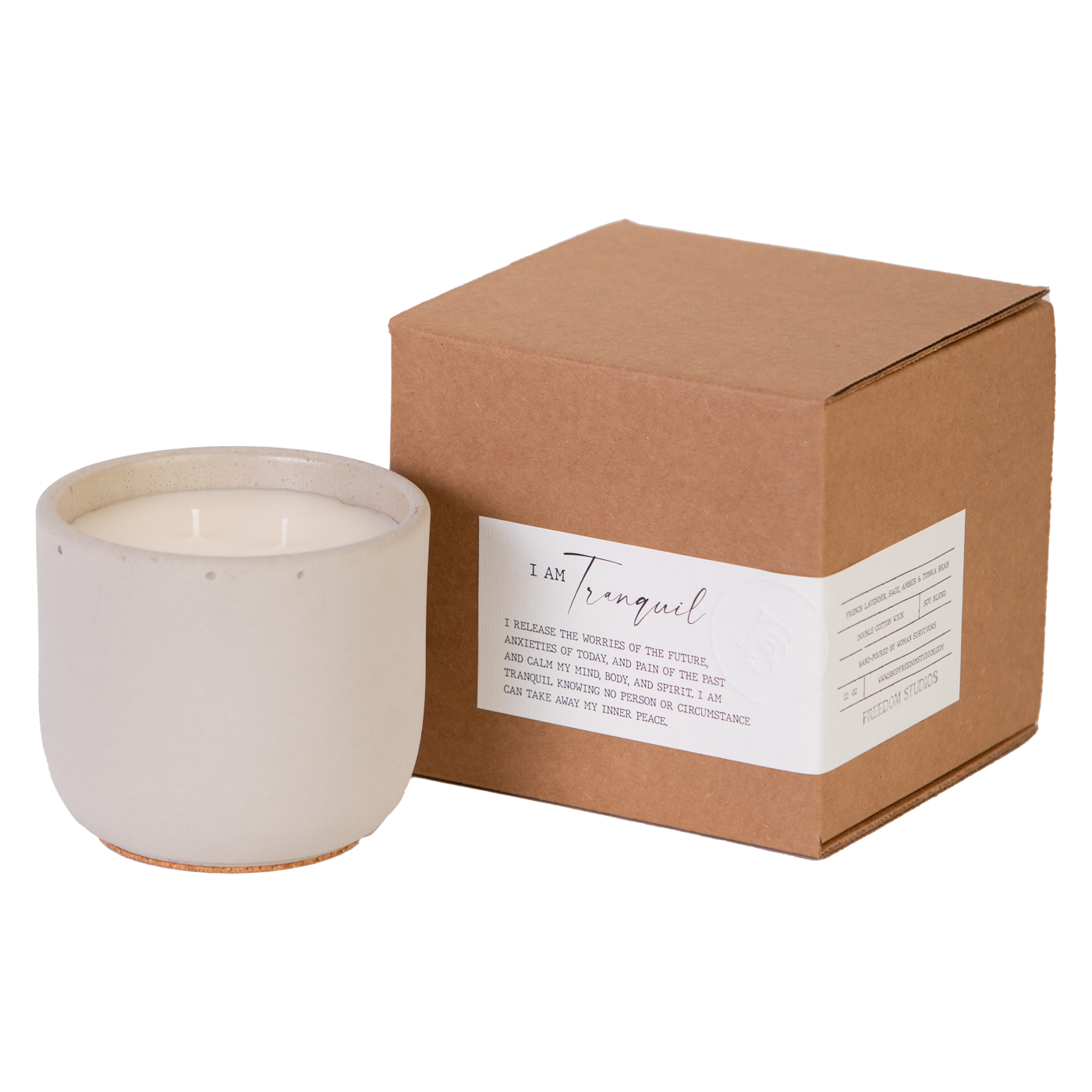 I AM Tranquil 22 oz Concrete Candle