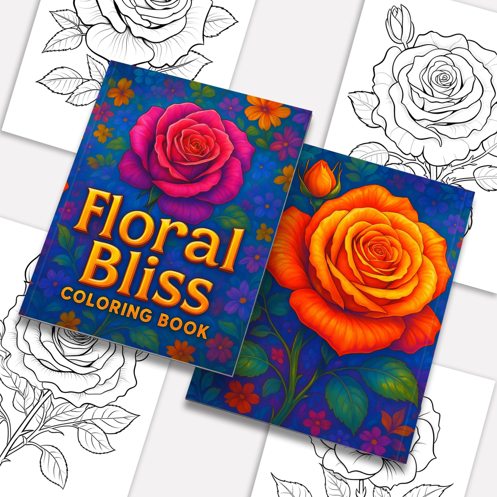 Floral Bliss Coloring Pages – 48 Elegant Botanical Designs for Adults
