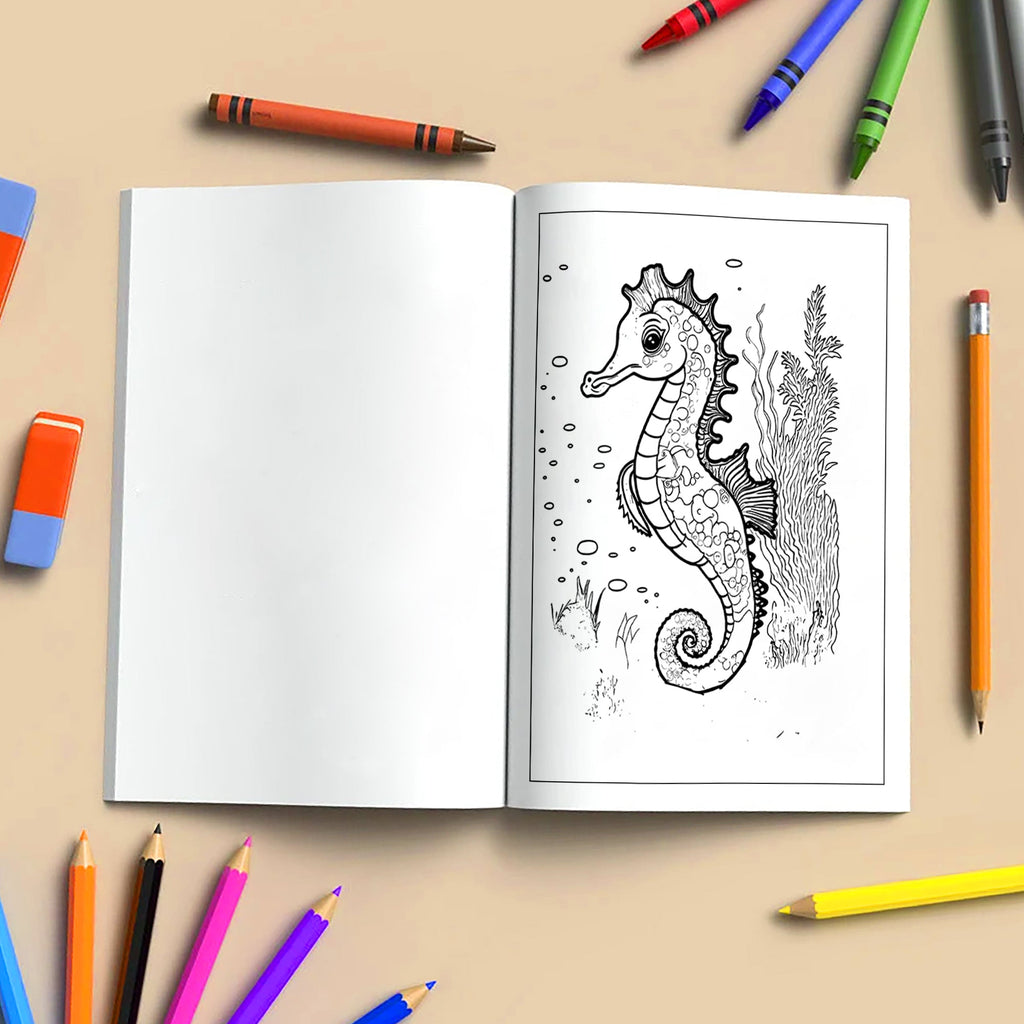 Ocean Wonders Coloring Pages – 48 Pages – Fun Sea Creatures – For Kids