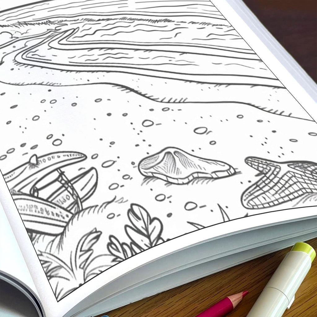 Tropical Island Adventures Hawaii Coloring Pages – 48 Cute Beach Activities for Kids