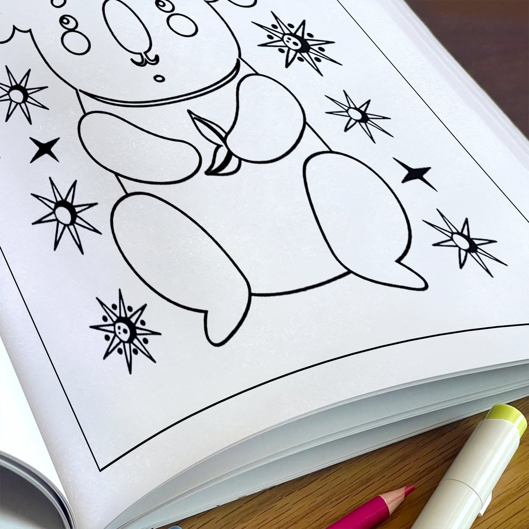 Starlit Friends Coloring Pages – 48 Pages – Cute Night Animals – For Kids