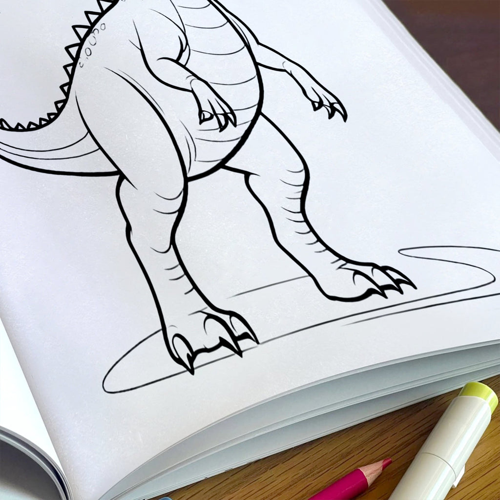 Dino Kingdom Coloring Pages – 48 Pages – Strong and Wild Dinosaur Scenes – For Kids