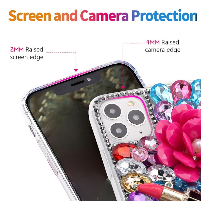 RAMODO Enchanted Blossom 3D Rhinestone iPhone Case