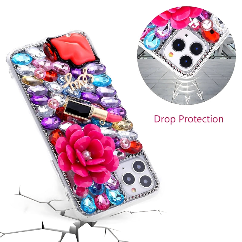 RAMODO Enchanted Blossom 3D Rhinestone iPhone Case