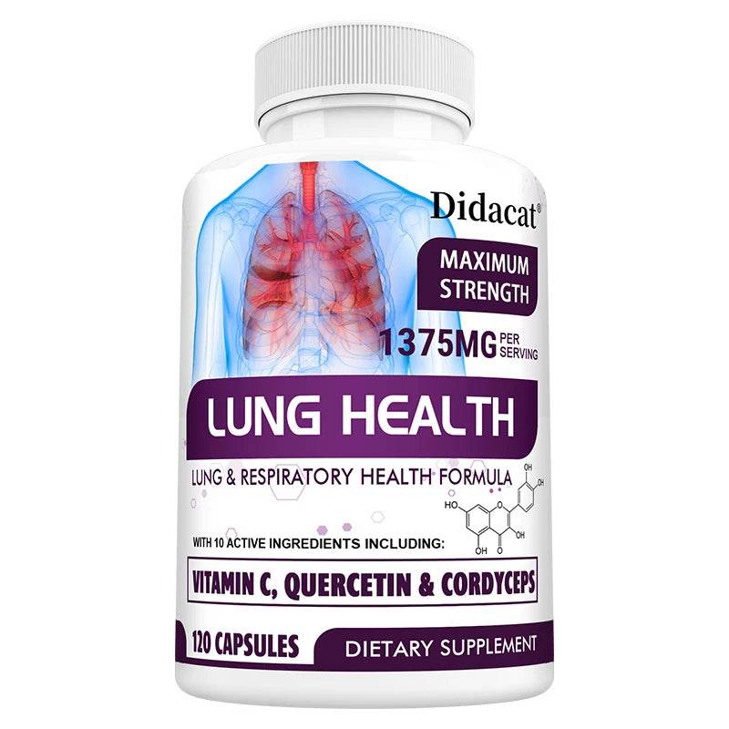 Lung Health Supplement, Detox, Cleanse, Lung Support, Respiratory Health with Vitamin C, Quercetin, Cordyceps
