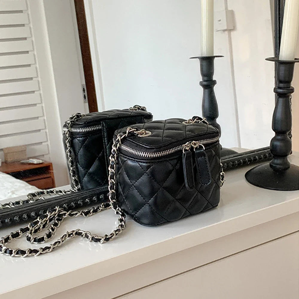 Mini Denim Crossbody Bags for Women | Lingge Chains Shoulder Bag & Fashion Brands Box Bag (Lipstick Coins Purses & Handbags)