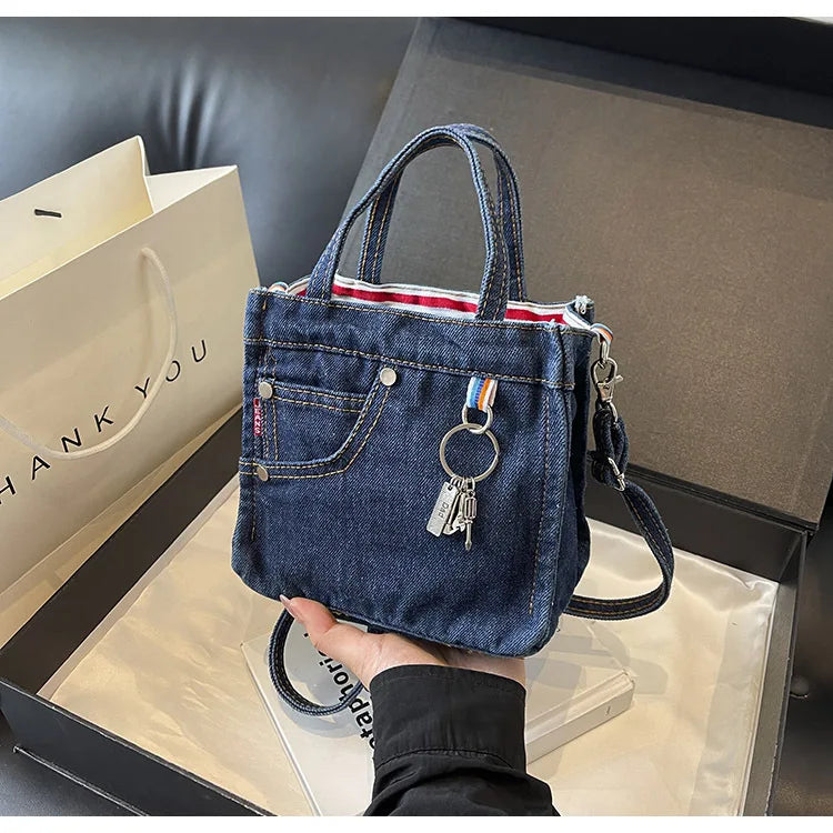 Ladies' Crossbody Bags | Creative Retro Washed Denim & Personalized Fashionable Versatile Handbags (High-quality Shoulder Bags for Girls)