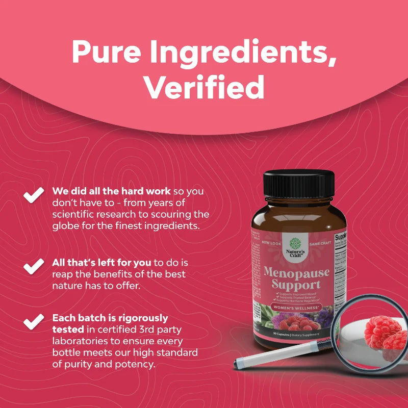 Angelica, Chasteberry & Black Cohosh Extracts, Complete Herbal Supplement for Women's Menopause - Multi-Benefit, 90 Capsules