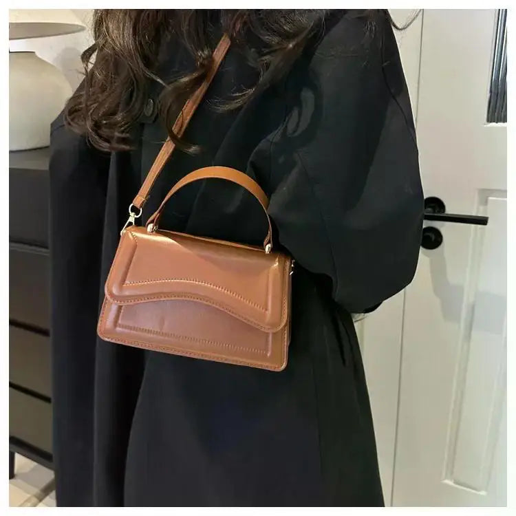 High-Quality PU Leather Handbag Purse | Women's Bag Solid Color Shoulder Crossbody Bags & Lady Messenger Small Tote for Women & Girls