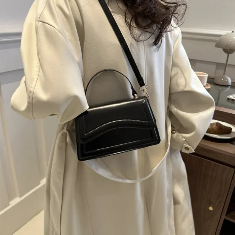 High-Quality PU Leather Handbag Purse | Women's Bag Solid Color Shoulder Crossbody Bags & Lady Messenger Small Tote for Women & Girls