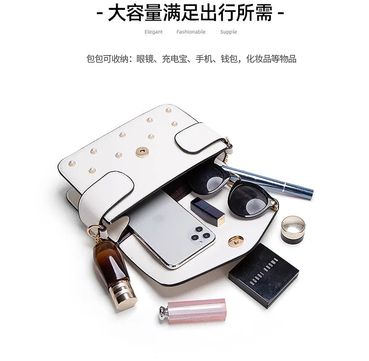 New Fashion Women's Bag Trend | Brand Pearl Bee Shoulder Bag & High Quality Temperament Ladies Crossbody Bag (Designer Luxury Handbag)