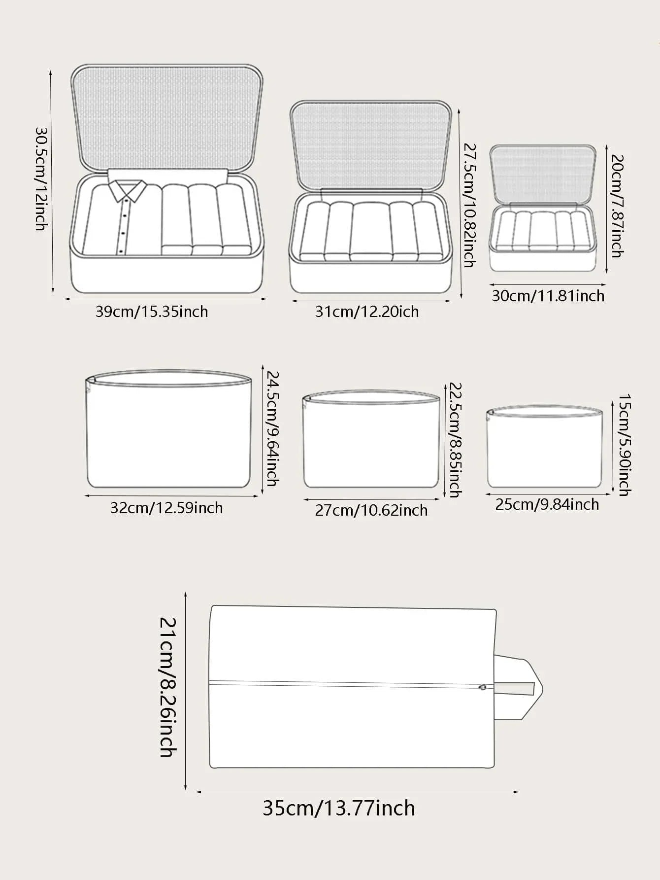 7PCS/Set Travel Organizer Storage Bags | Suitcase Packing Set & Portable Luggage Organizer (Clothes Shoe Pouch)