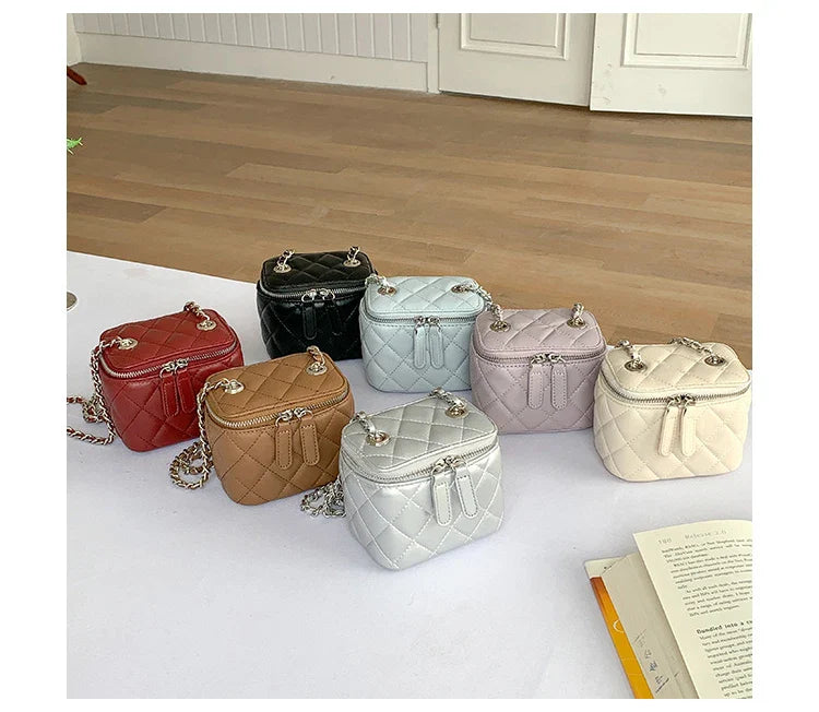 Mini Denim Crossbody Bags for Women | Lingge Chains Shoulder Bag & Fashion Brands Box Bag (Lipstick Coins Purses & Handbags)