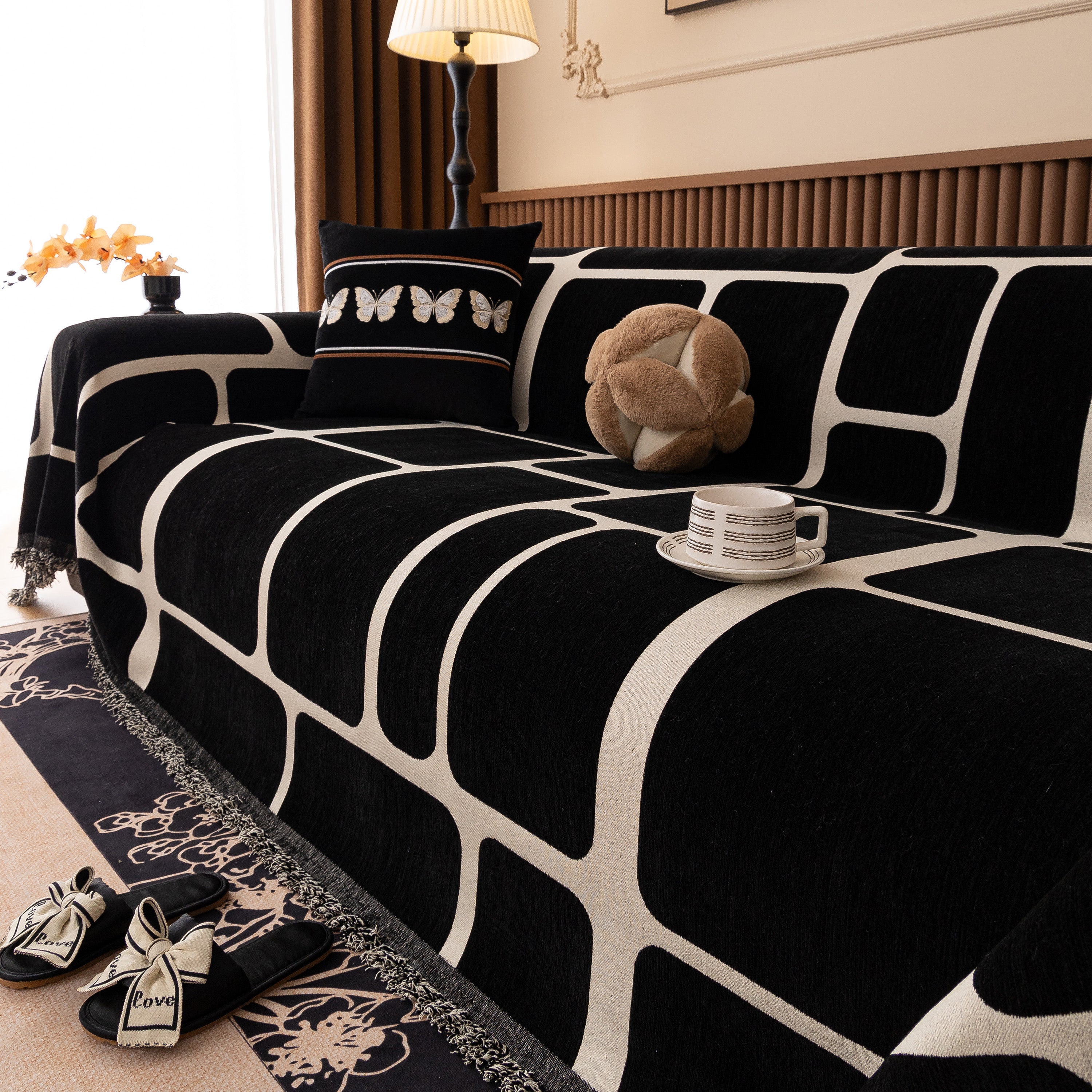 Modern Geometric Sofa Cover Decorative Couch Throw Blanket Furniture Protector