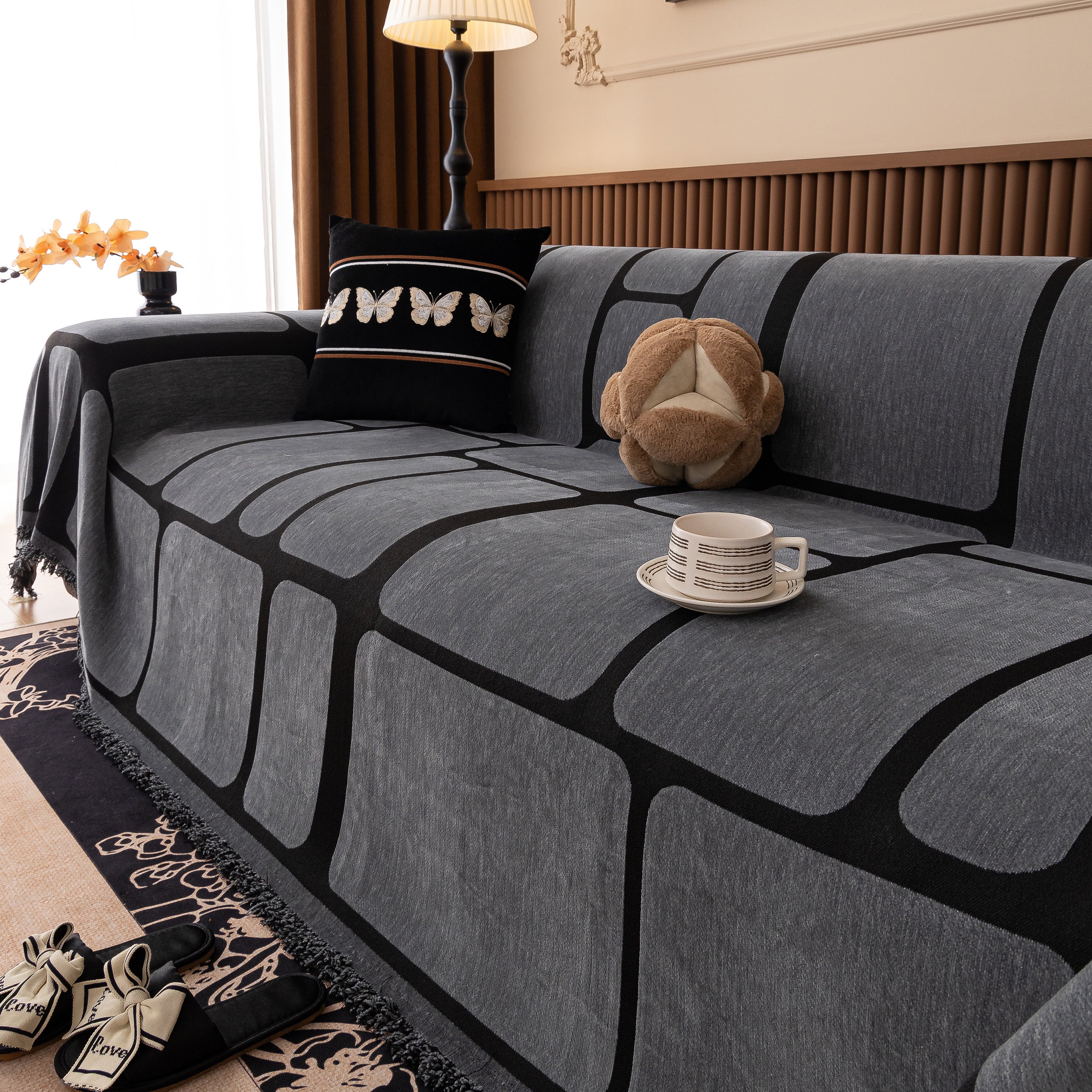 Modern Geometric Sofa Cover Decorative Couch Throw Blanket Furniture Protector