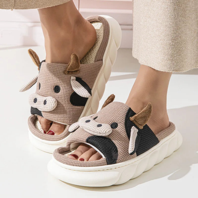 Cozy Cow Cuddles Comfortable Slippers