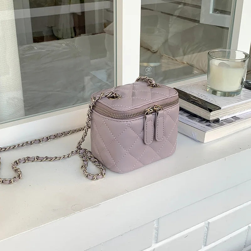 Mini Denim Crossbody Bags for Women | Lingge Chains Shoulder Bag & Fashion Brands Box Bag (Lipstick Coins Purses & Handbags)