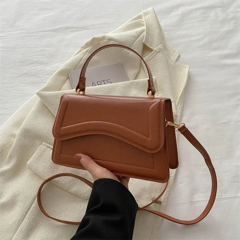 High-Quality PU Leather Handbag Purse | Women's Bag Solid Color Shoulder Crossbody Bags & Lady Messenger Small Tote for Women & Girls