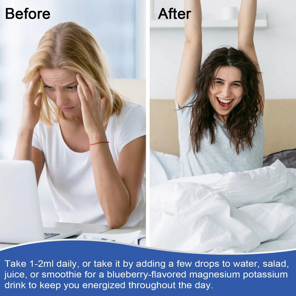 Potassium Magnesium Supplement Liquid - High Absorption Calm Magnesium Complex 500mg & Potassium 99mg,Calcium, Vitamin D3, Zinc