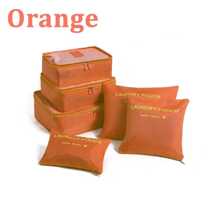 6pcs Set Travel Storage Bags | Suitcase Packing Set & Portable Luggage Organizer (Clothes Shoe Foldable Organizer)