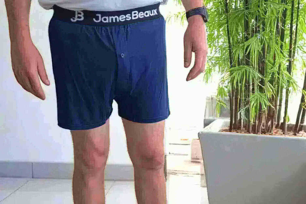 Bamboo Boxer Shorts for Men James Beaux Men's Navy Blue Boxers