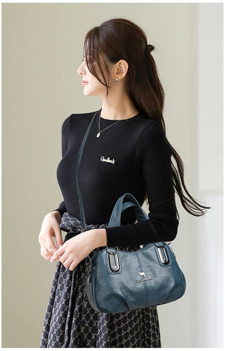 Luxury Handbags 3 Layers | Large Capacity Designer Handbags & Soft Leather Ladies Shoulder Crossbody Bag for Women (Sac)