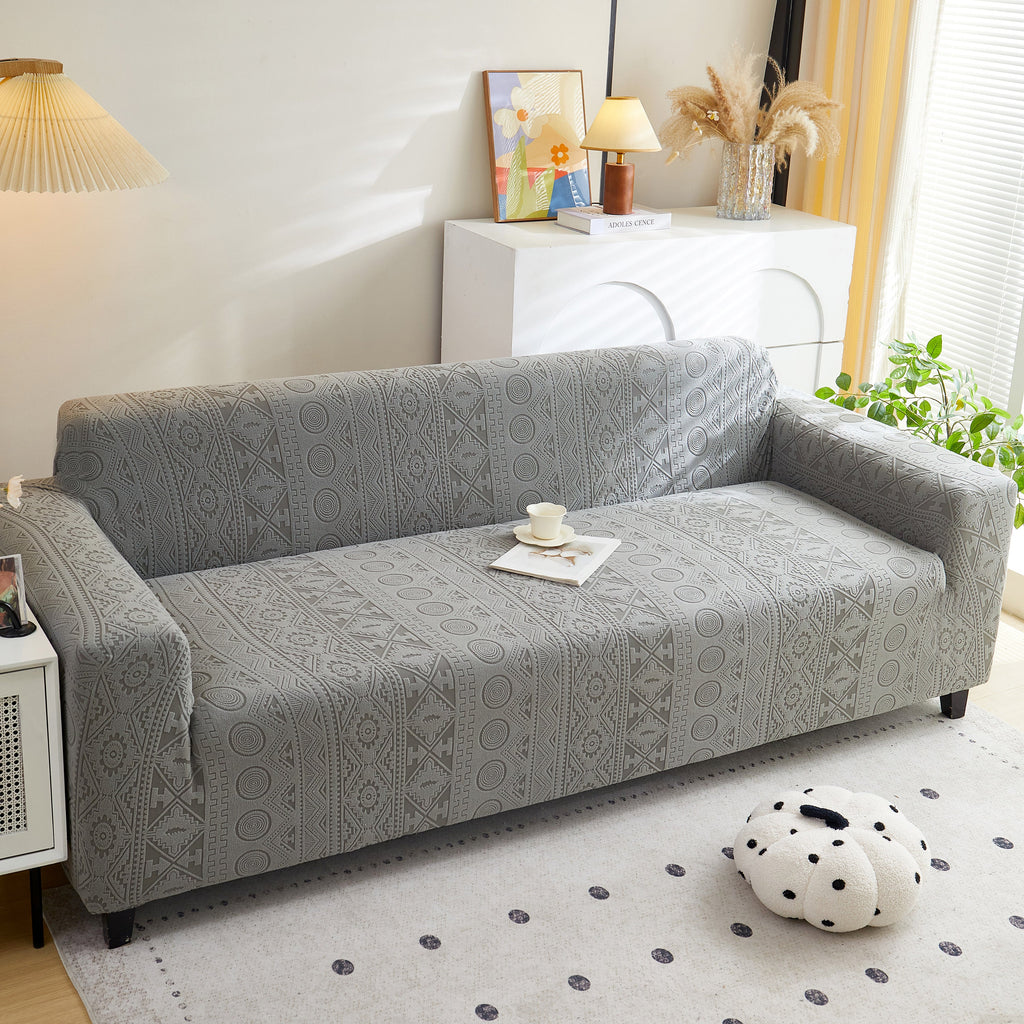 Embossed Geometric Elastic Sofa Cover Boho Stylish Decorative Furniture Covers