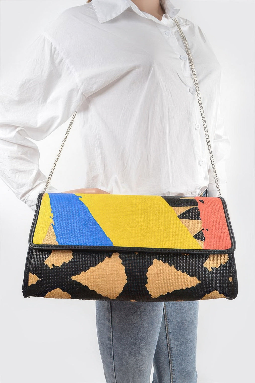 Animal Print Clutch With Color Palette