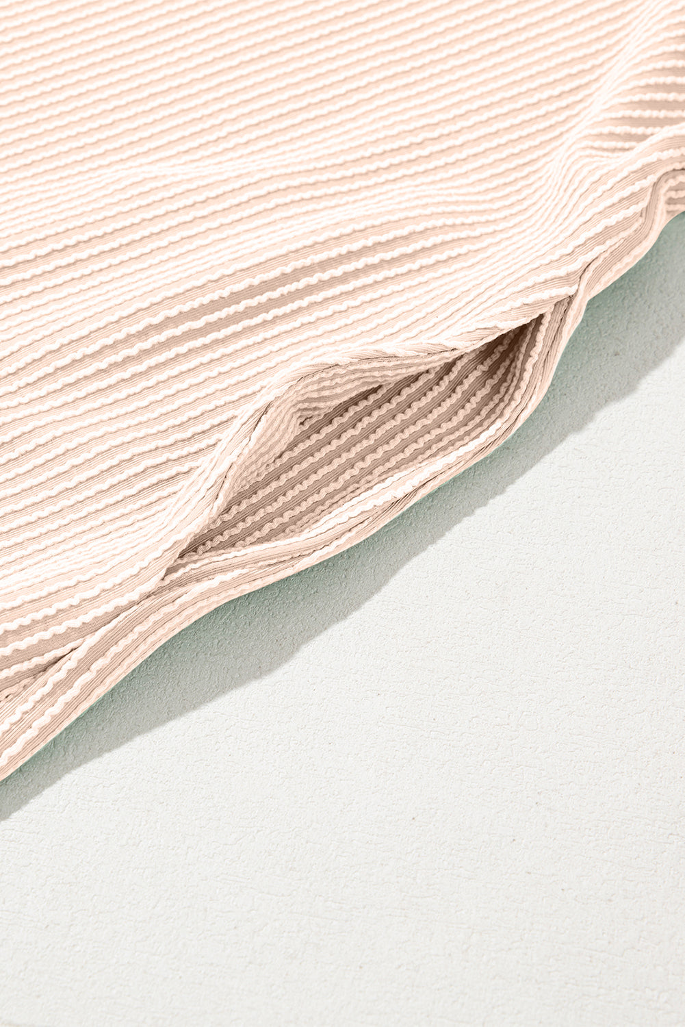 Blossom Corded Crew Neck Puff Sleeve Mini Dress