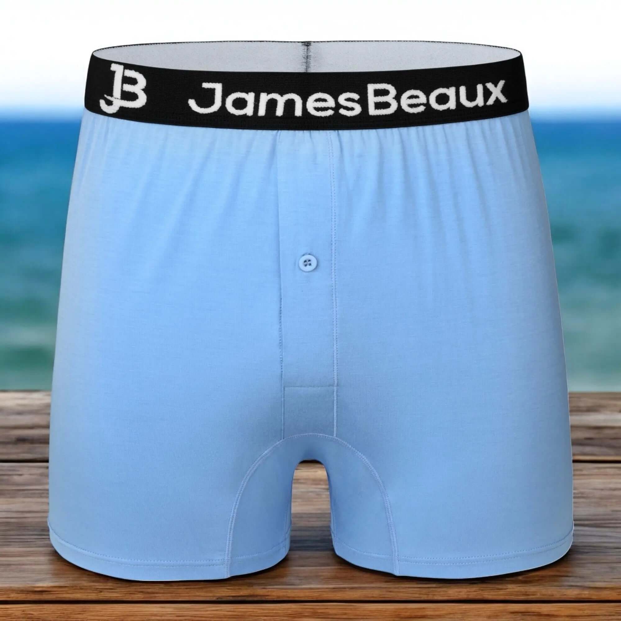 Bamboo Boxer Shorts for Men James Beaux Men's Heather Blue