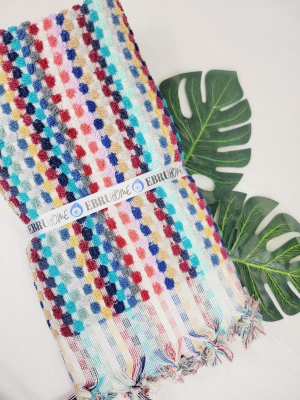 Bath Towels, Organic Turkish Cotton Pom Pom Towels